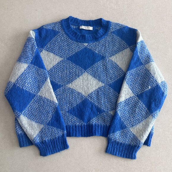 Sandro Sparks Wide Plaid Mohair Sweater ALT ASO Emily in Paris / Taylor Swift - Picture 6 of 14